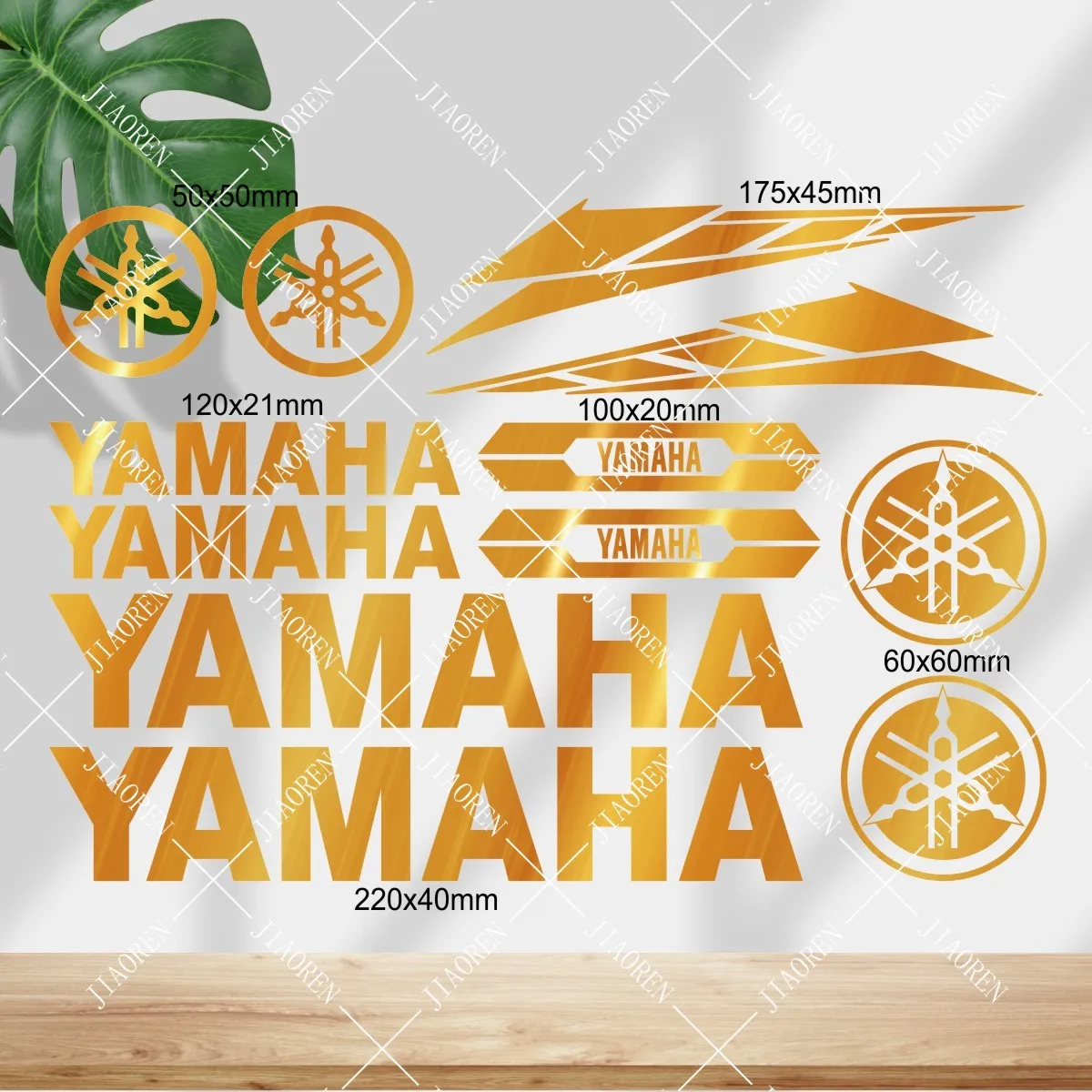 

Vinyl YAMAHA Sticker Logo Motorcycle Tank Helmet Car Bike Bright Gold Decal Kit #1