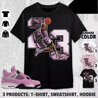 Shirt To Match Jordan 4 Orchid Sneaker Matching Tee MJ Number 23 T-Shirt