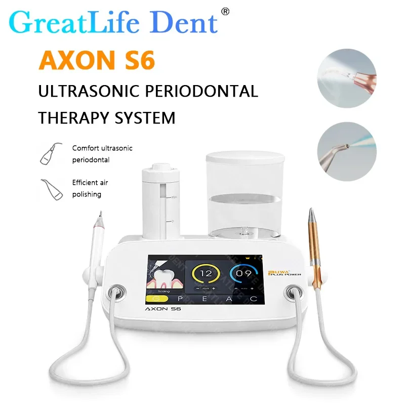 GreatLife Dent Ultrasonic Scaler and Air Prophy 2 In 1 Periodontal Therapy System Sandblast Ultrasonic Periodontal Cleaning