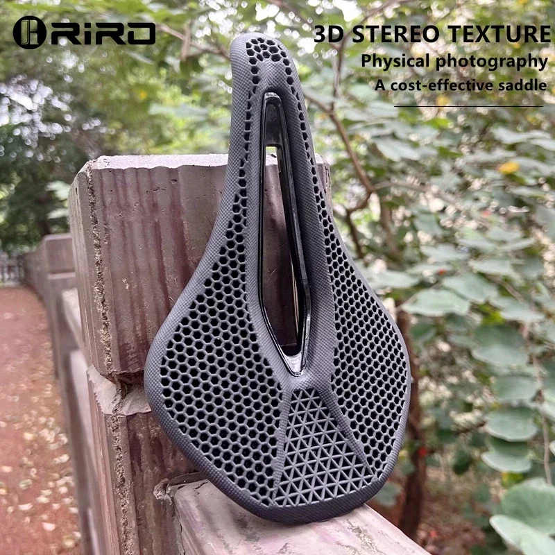 RIRO 3D Bicycle Saddle Honeycomb Bionic Structure Comfortable Cushion Wear-resistant Durable Non-slip Road Bike Accessories