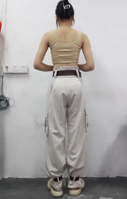 Pantalones Cargo con cinturón para mujer, pantalón elegante con bolsillo, parte inferior a la moda, novedad de 2024