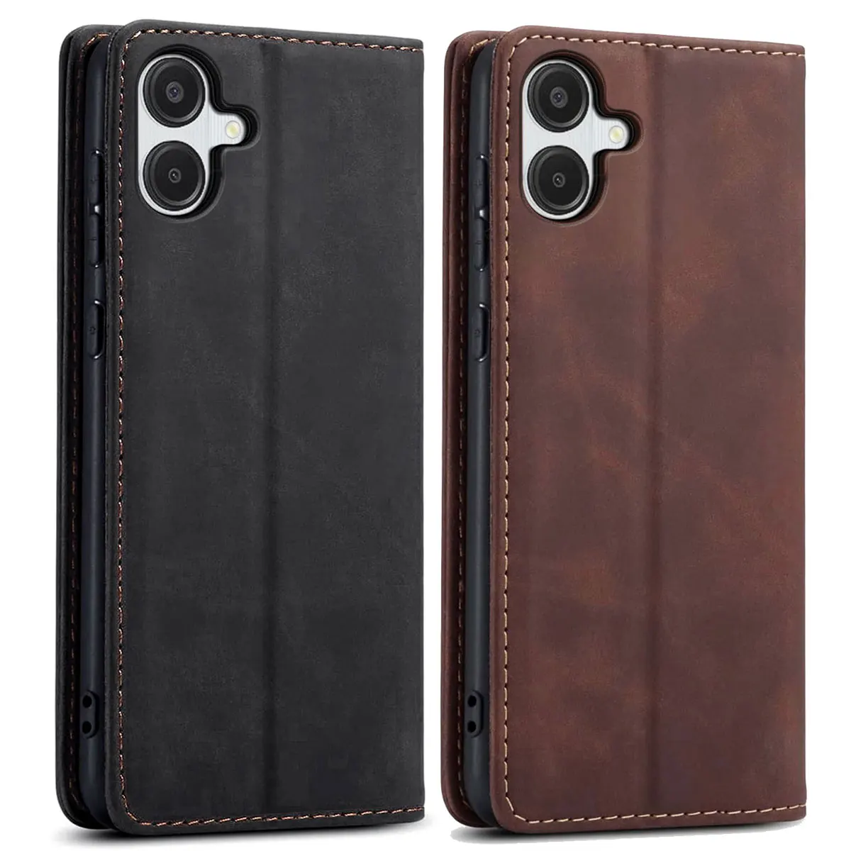 

Для Samsung Galaxy A06 чехол из искусственной кожи с магнитным слотом для карт, карманный держатель-подставка, чехол