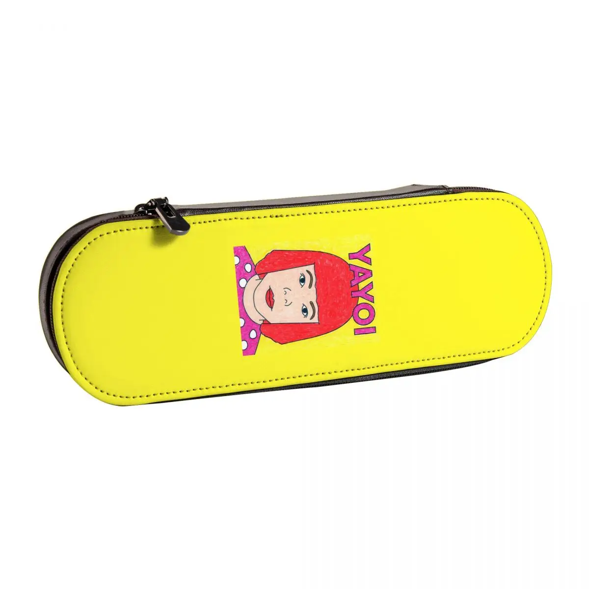 Yayoi Kusama Abstract PaintingLeather Pencil Case Pen Holder Storage Stationery Supplies Pen Box Pencil Bag for Boys Girls