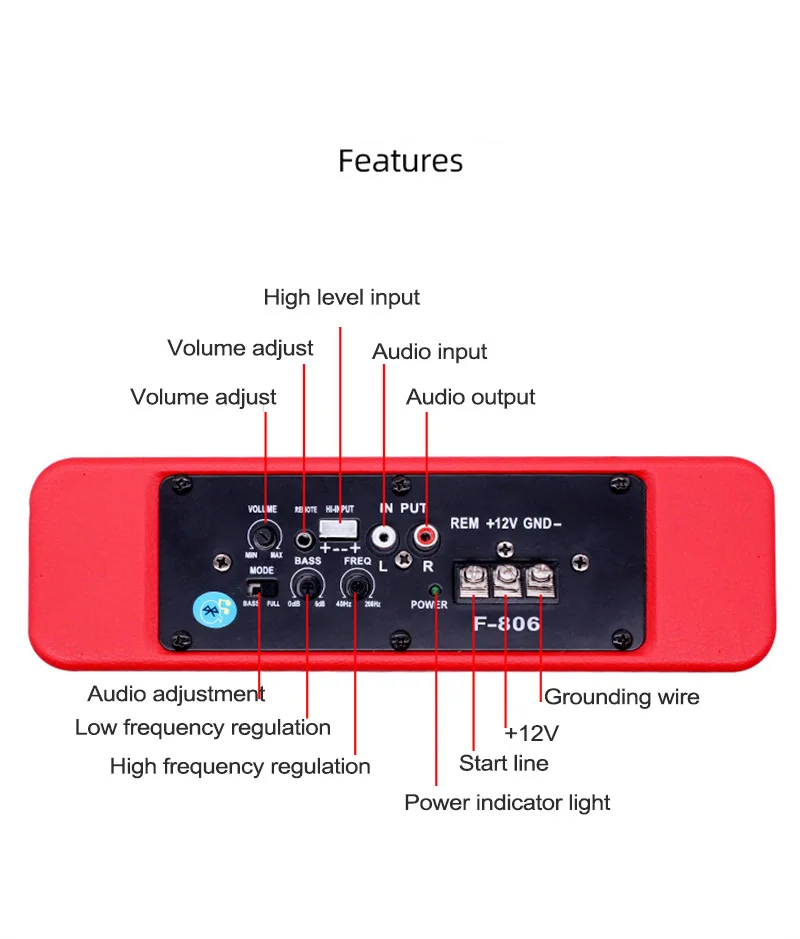 Bluetooth付き車用スピーカー,ハイパワースピーカー,アクティブサブウーファー,超薄型,10インチ,12V, 600W,新品