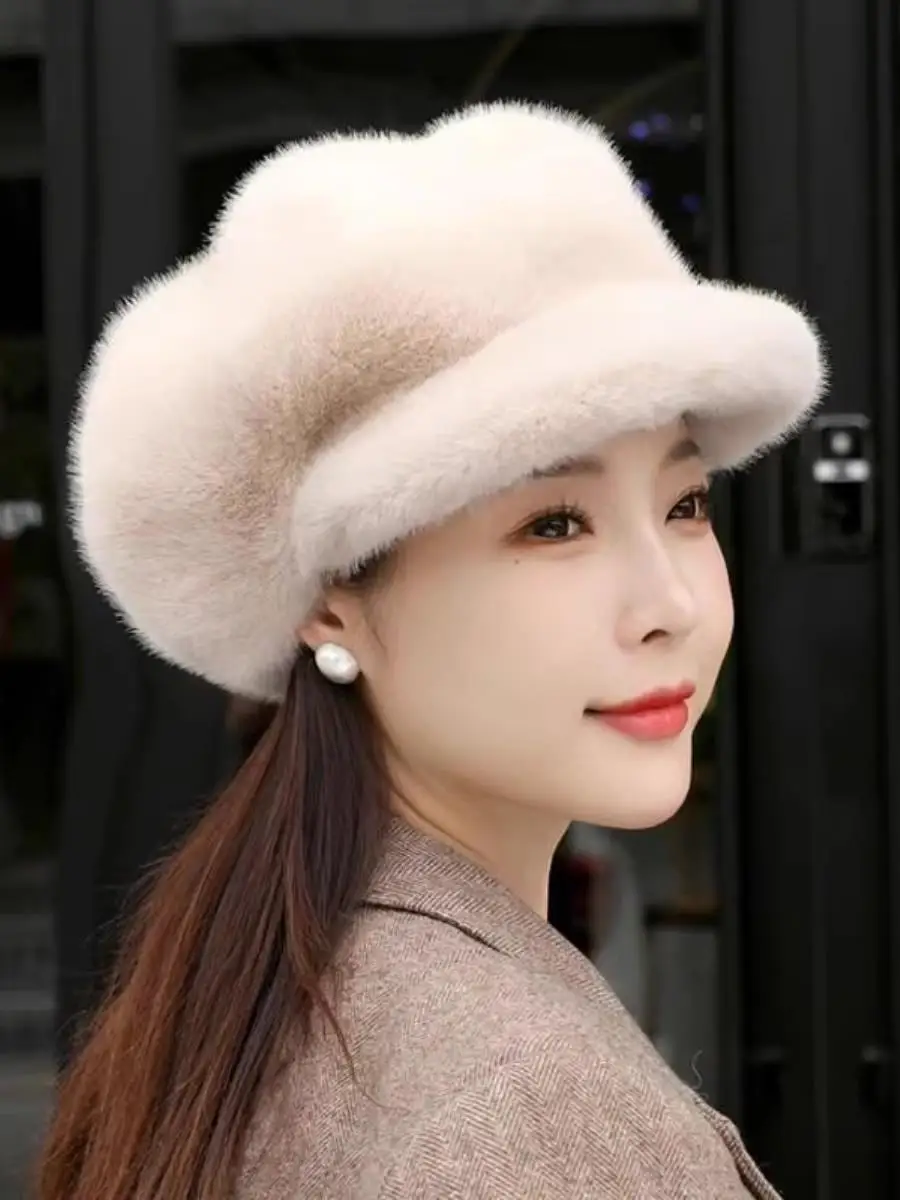 conjunto-de-duas-pecas-feminino-boina-elegante-e-chapeu-nuvem-de-pelucia-quente-para-outono-inverno-design-moderno-e-estiloso-acessorios-de-moda