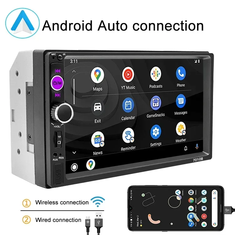 

Car Stereo 7inch Double din universal video player 7010B 2din carplay car mp5 dvd player