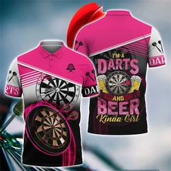 Darts Turntable Graphic Short Sleeve Polo Shirts For Men Clothes Casual Party Lapel POLO Shirt Fan Of Knives Club Team Male Tops