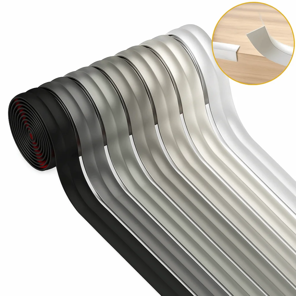 

1m Wall Corner Protector Peel and Stick Self Adhesive Corner Guards PVC 0.8in Width Edge Protector Corner Protection