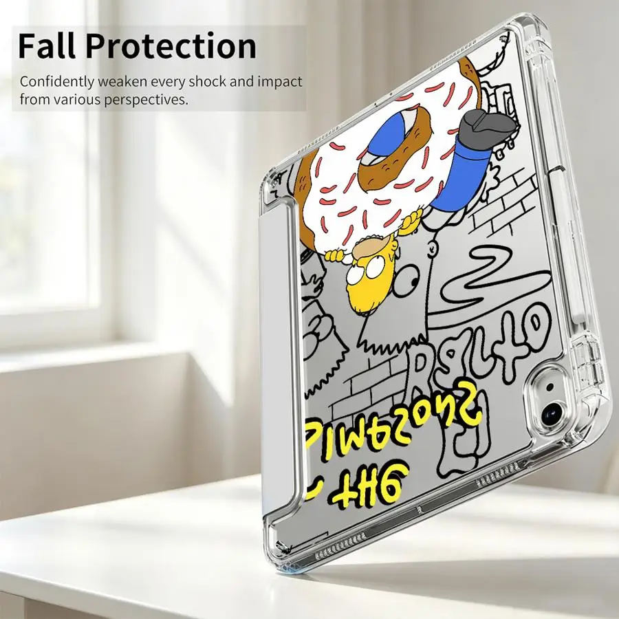 Cartoon The Simpsons With Pen Slot Cover Tablet Case For Samsung Galaxy Tab S7 FE S8 A8 S10 Lite A9 Plus A11 S9 Plus