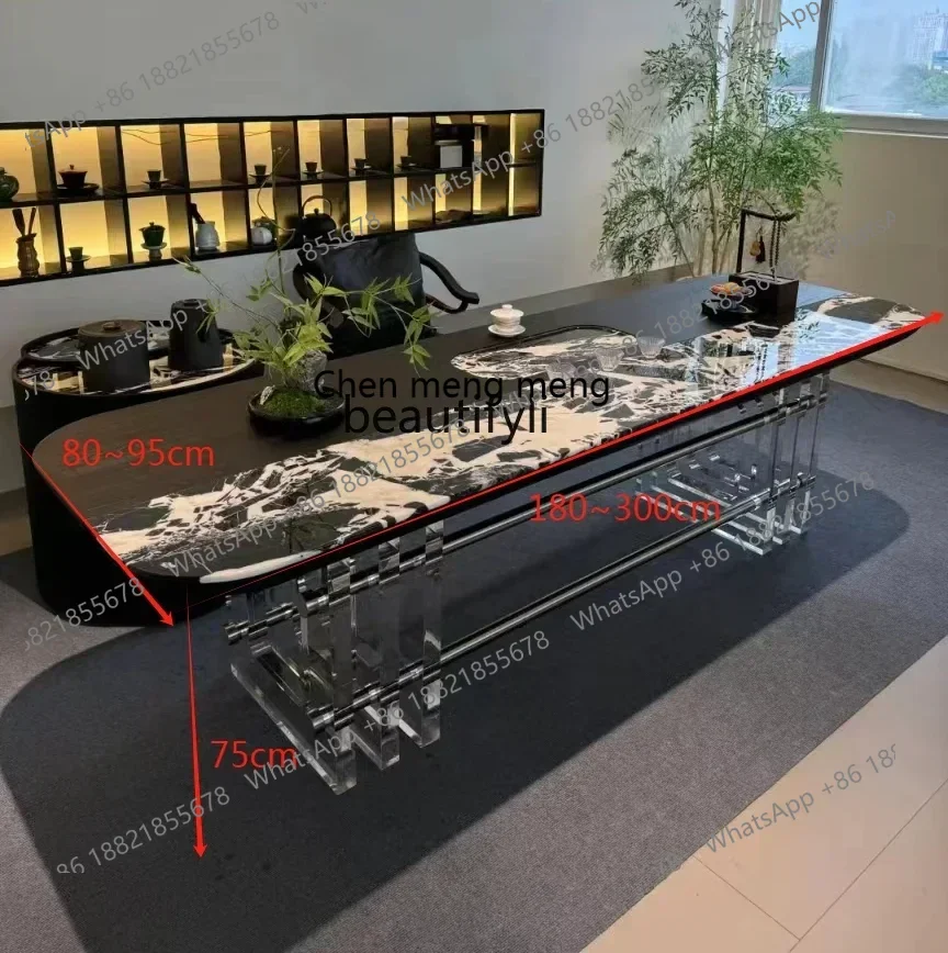 SS New 7486 Italian minimalist light luxury tea table luxury stone, negotiation table designer acrylic high-end, large flat laye