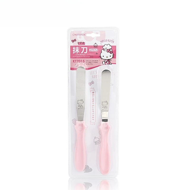 Hello Kitty Inspired Offset Spatula Kawaii Anime Character Angled Cake Smoother for Buttercream Pastry Tools Gift heavy duty view 6