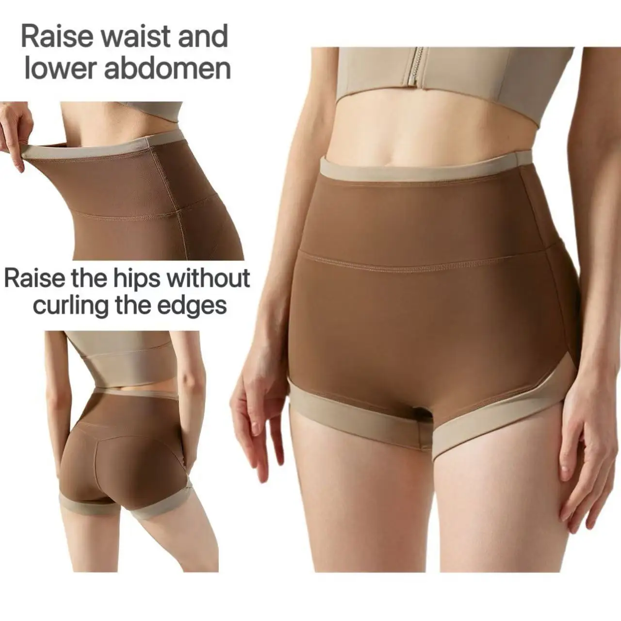 

2025 Summer New High-End Women's Soft Yoga Shorts 3-Point No Embarrassing Line High Waist Tummy Control Butt Lift for Fitness