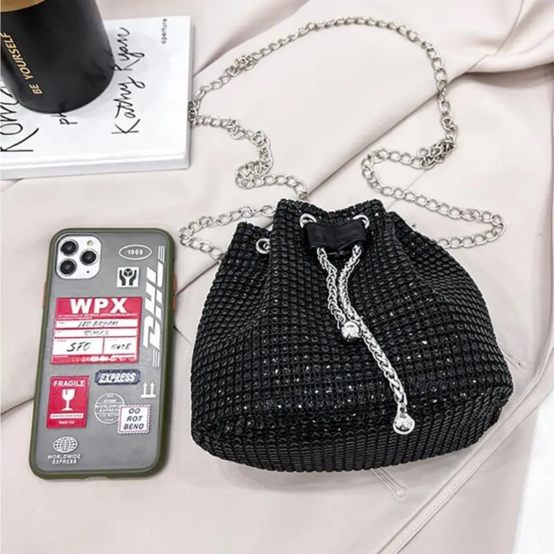 Sacs de soirée élégants pour femmes, pochette à strass, sac à dos scintillant, sac à bandoulière pour dames, fête voyage