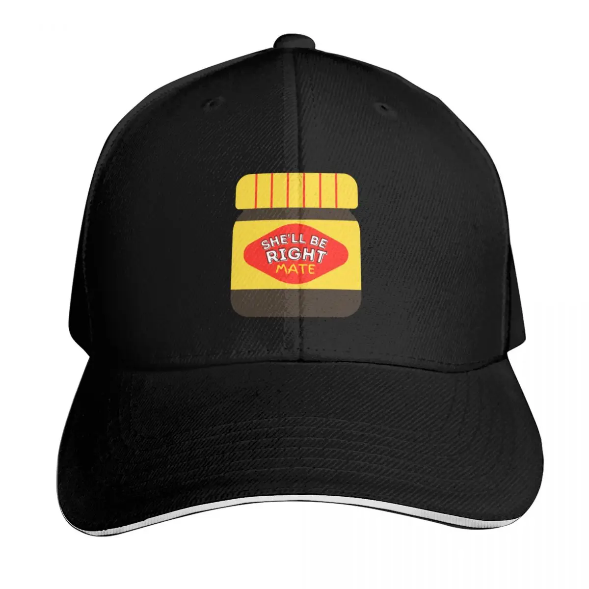 She'll be right Vegemite Baseball Cap Moisture Wicking Quick Dry Curved Brim Classic Fit Low Profile Unstructured