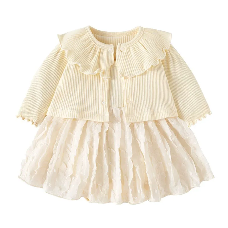 2Piece Spring Summer Toddler Clothes Girls Outfit Sets Korean Cute Princess Pink Long Sleeve Tops+Dress Baby Newborn Items B509