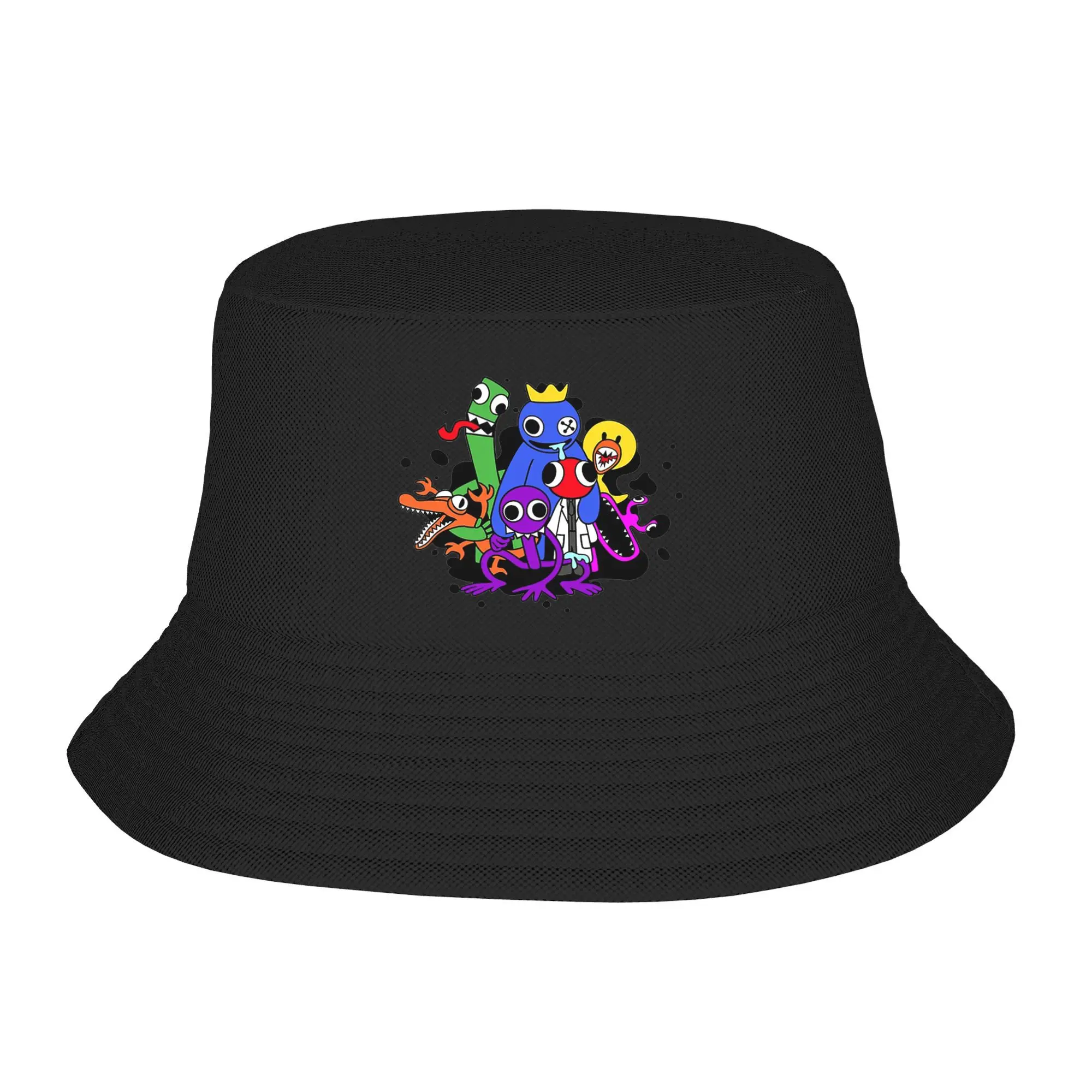 

Rainbow Friends Characters Bucket Hat Panama Bob Hats Outdoor Fashion Reversible For Summer Beach Fishing Unisex Fisherman Caps