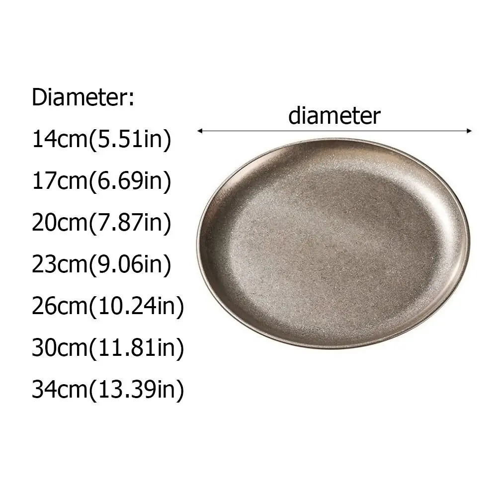 Tableware Stainless Steel Steak Plate Vintage Classical Western Dish Creative Durable Storage Tray Hotel Table view 6