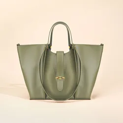 2022 New Underarm Handbag Large Capacity Genuine Leather Bag Simple and Versatile One Shoulder Bucket Bag Women's Bag Tote Bag