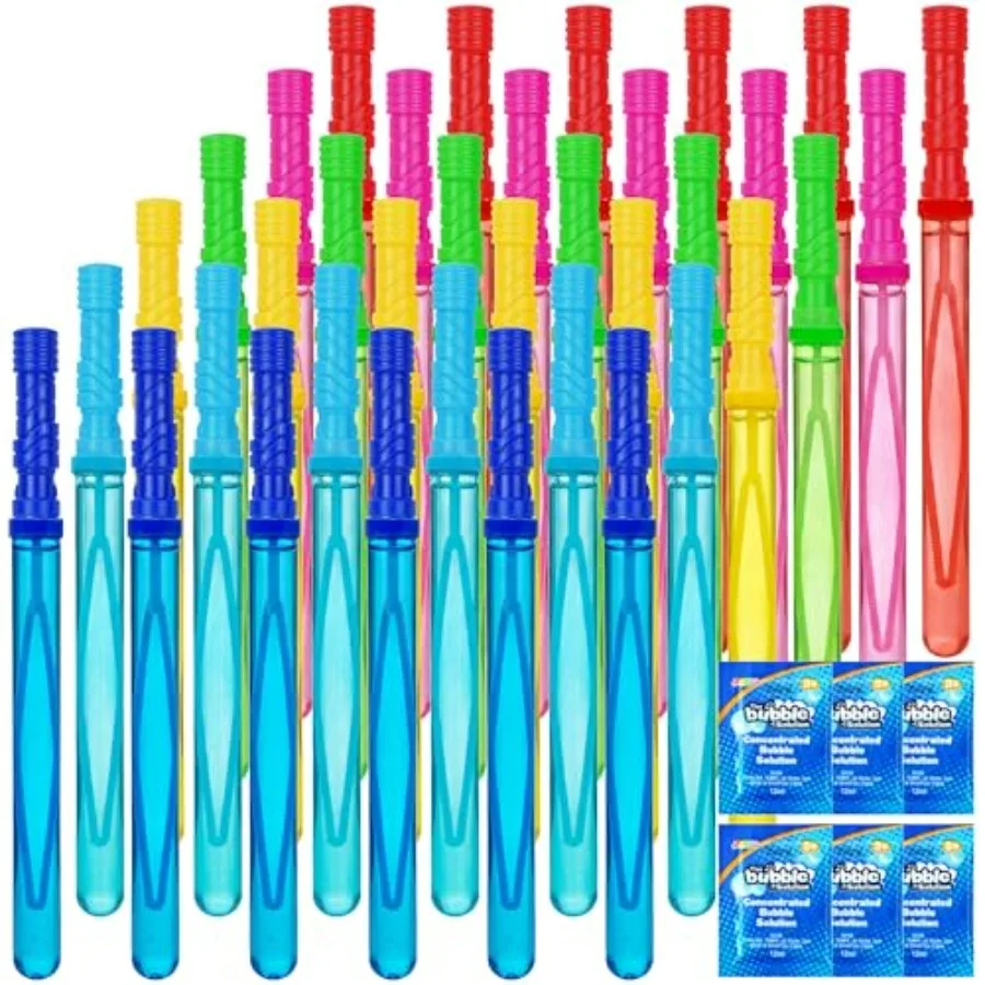 

Набор из 36 больших палочек для мыльных пузырей длиной 14,6 футов, оптовые наборы для создания пузырей, для вечеринок, Пасхи, дней рождения, летних мероприятий на улице и в помещении, прозрачный пластик