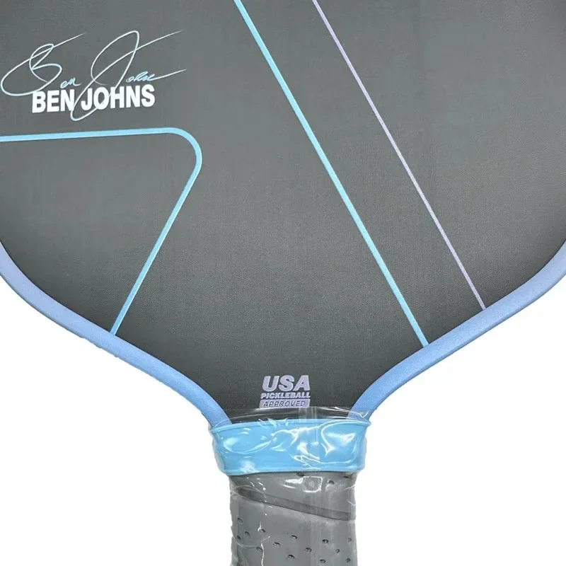 Pá de pickleball BEN JOHNS assinatura T700 fibra de carbono crua cabeça plana termoformação Unibody aprovado pela USAPA, núcleo de favo de mel PP