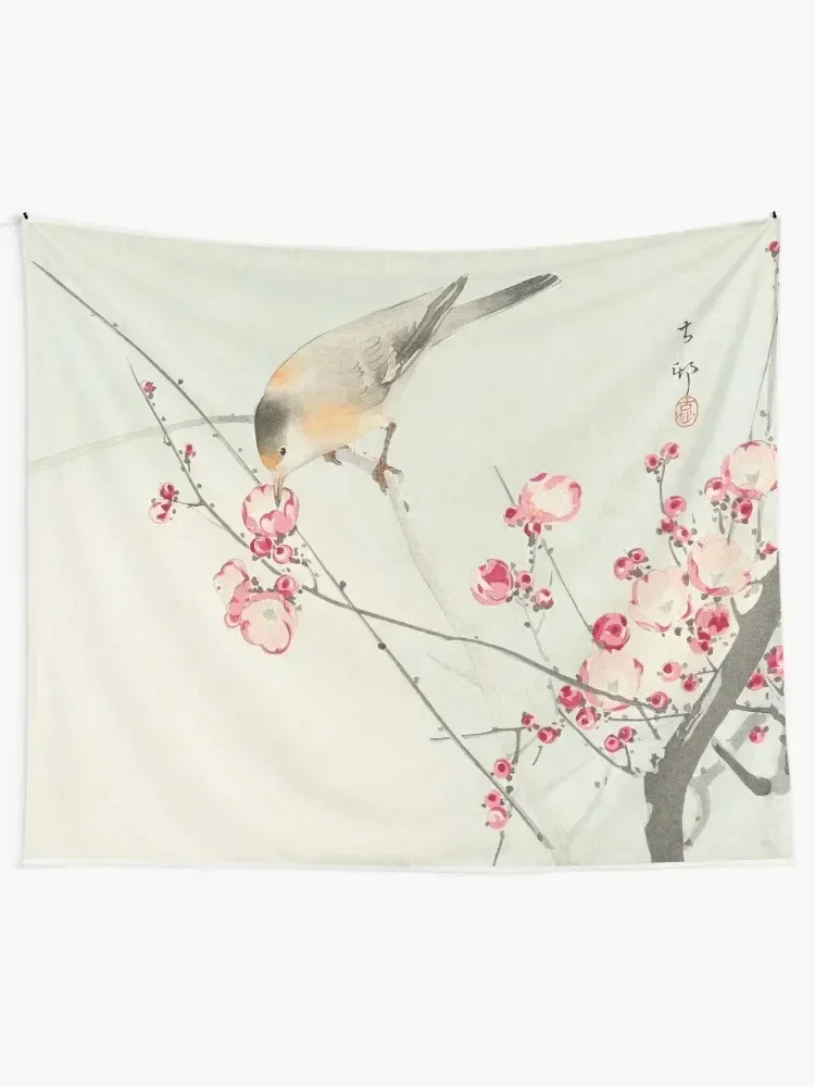 Songbird On Blossom Branch, Ohara Koson Tapestry Room Ornaments Wall Tapestries Aesthetic Home Decor Tapestry