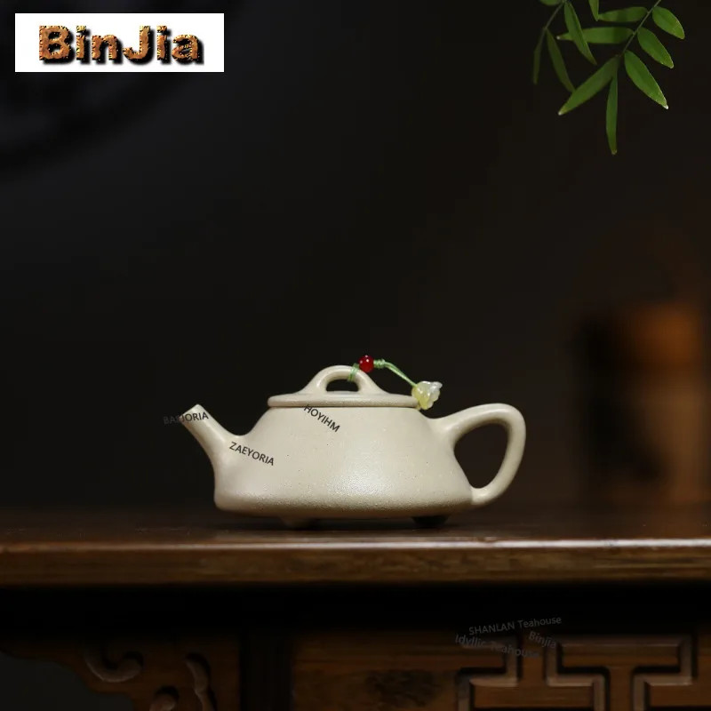 

190ml Creative Yixing Purple Clay Teapots Handmade Stone Scoop Pot Raw Ore Motoyama Green Mud Kettle Chinese Zisha Tea Set Craft