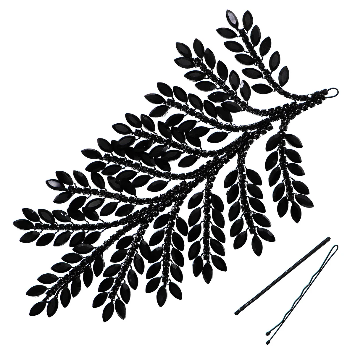 

Europe and America Black Crystal Blade Hair Clip Temperament Jewelry Hairpins For Women Unique Hair Accessories Party As Gifts