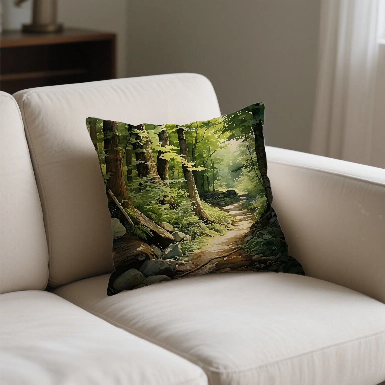 

4pcs Vibrant Forest Printed Cushion Covers For Bedrooms, Sofas, Windowsills, And Car Decorations