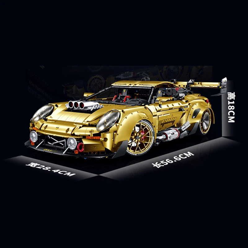 새로운 10640 3824pcs MOC 기술 원격 제어 스포츠카 GT3 빌딩 블록 벽돌 조립 모델 장난감 소년 선물 세트