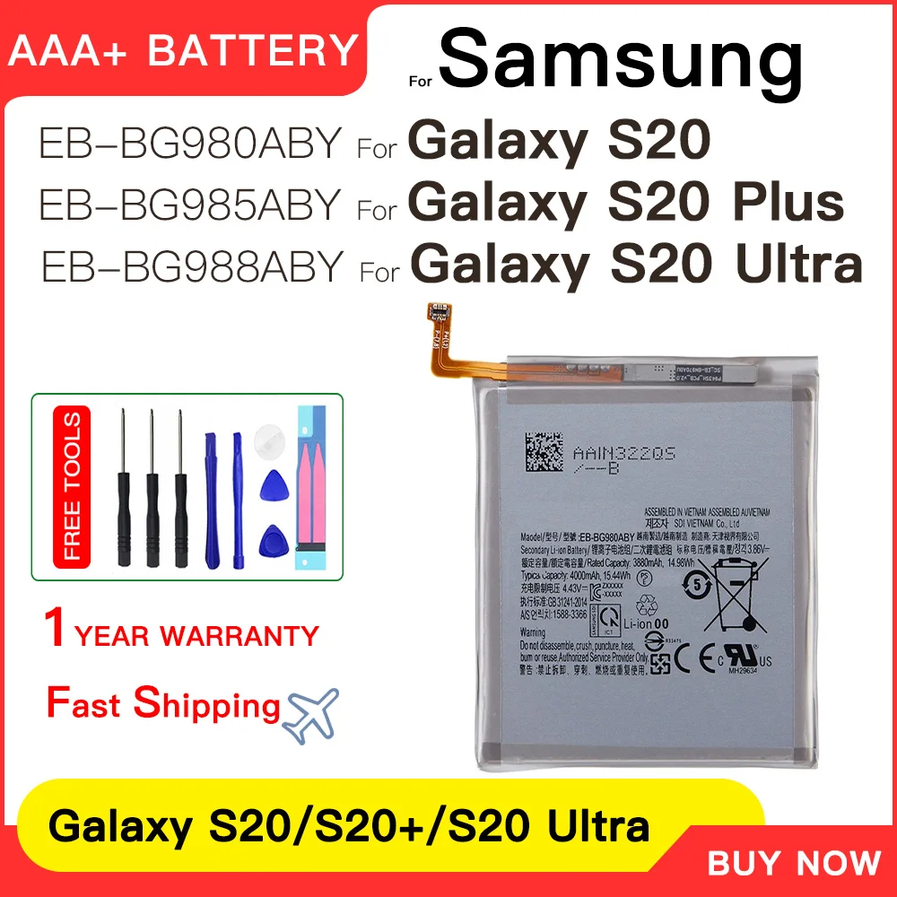 

Genuine EB-BG980ABY EB-BG985ABY EB-BG988ABY Battery For Samsung Galaxy S20+ S20 Plus/Ultra s20Ultra Batteria Batteries+Tools