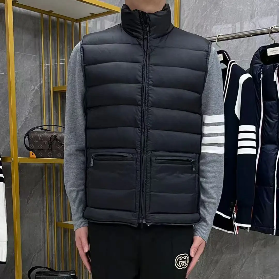 

Зимний повседневный утепленный пуховый жилет с четырьмя полосками, ветрозащитный, легкий, дышащий, для активного отдыха и спорта