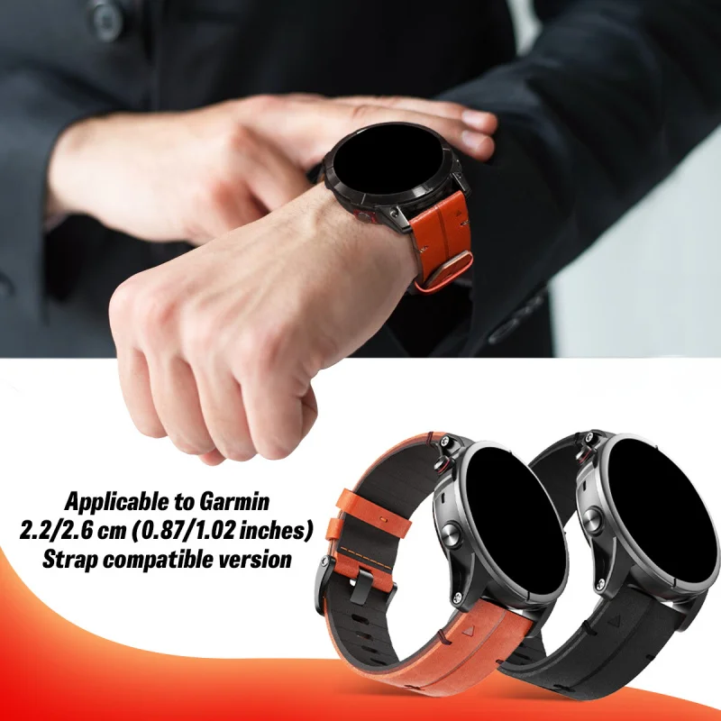 

Кожаный ремешок премиум-класса для часов 22 мм 26 мм, быстросъемный ремешок для Garmin Fenix 7/6/5X/5Plus Forerunner 965/955/935/745 Epix Pro Gen2