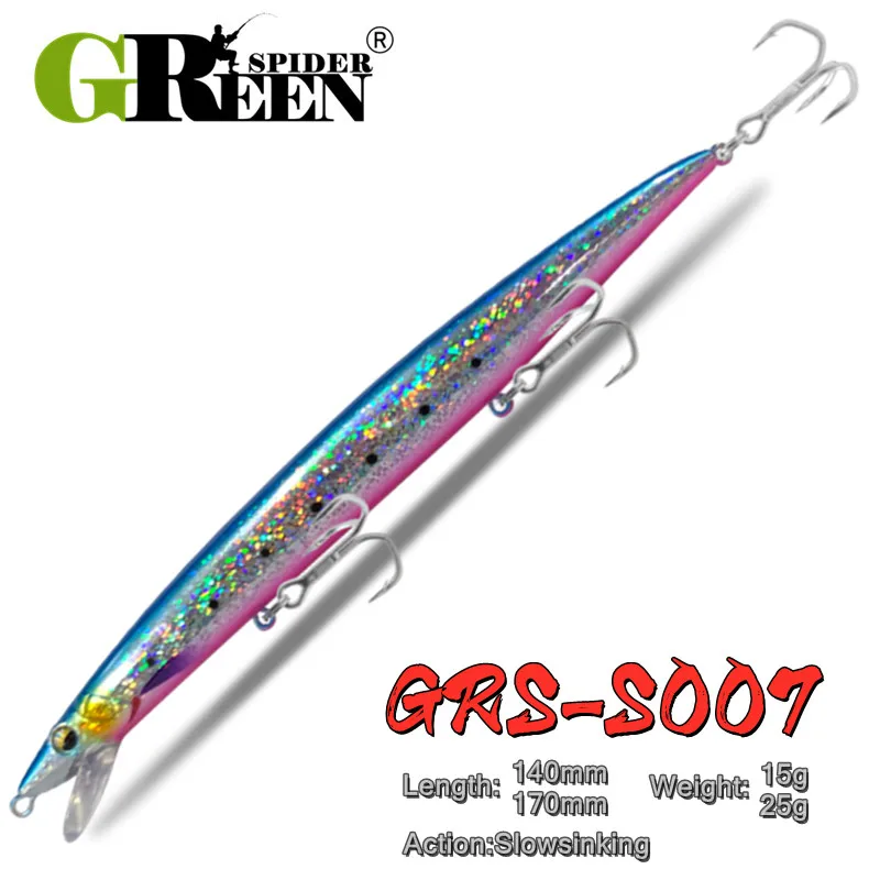 GREENSPIDER 140/170mm 15/25g  Bass Fresh Salt water tackle wobblers Super Quality Hard Bait Minnow Shad Crankbait Fishing lure