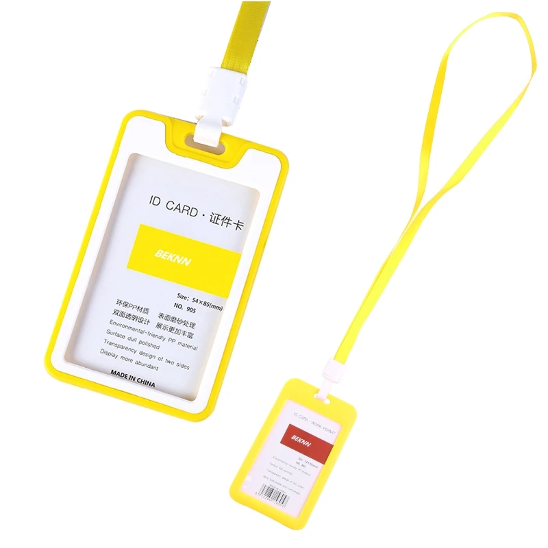 Kit di custodie per carte d'identità impermeabili con cordino per il personale del supermercato degli impiegati