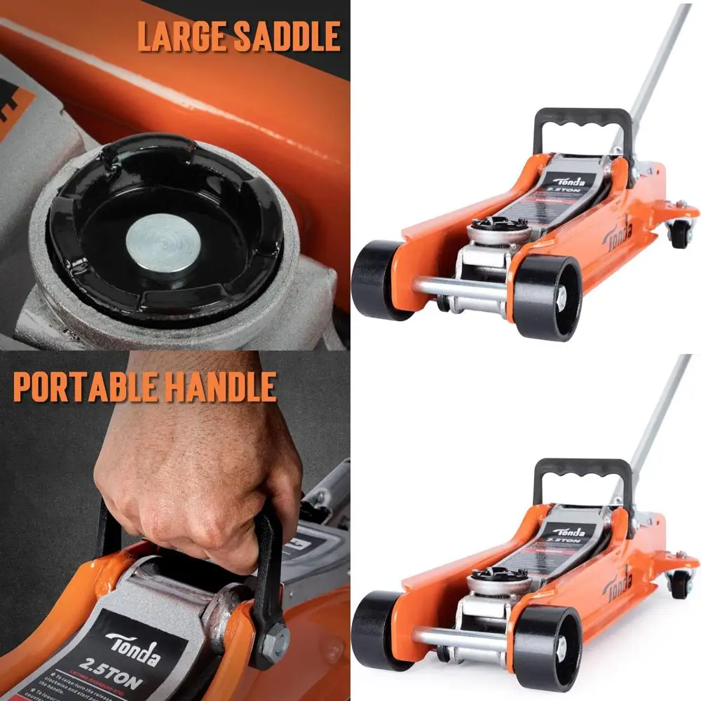 

Домкрат гидравлический напольный оранжевый, 2,5 тонны, диапазон подъема 3,35-14,57 дюйма, для гаража и домашнего использования