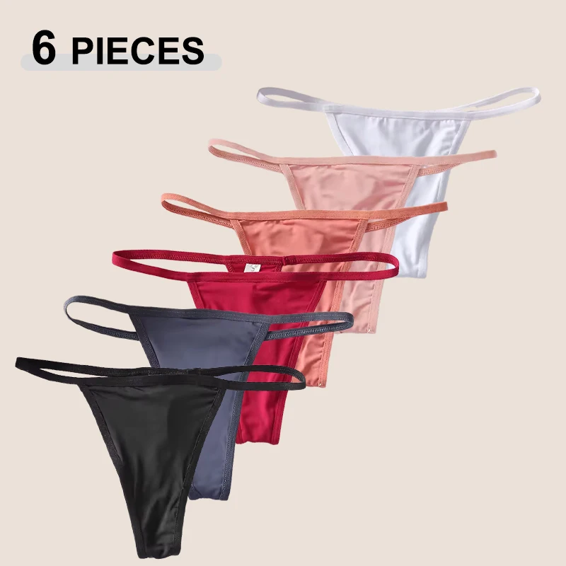 6 Stück/Set Atmungsaktive Baumwoll-Damenslips Nahtlose Einfarbige G-Strings Weiche Elastische Tangas Damen-Unterwäsche Lingerie