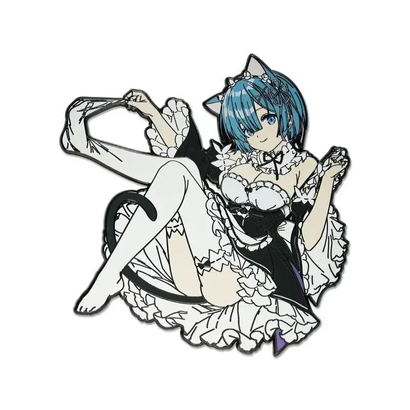 Rem Re: Zero Kara Hajimeru Isekai Seikatsu Rem Magnetic Metal Badge Kawaii Anime Peripheral Cute Tops Accessories