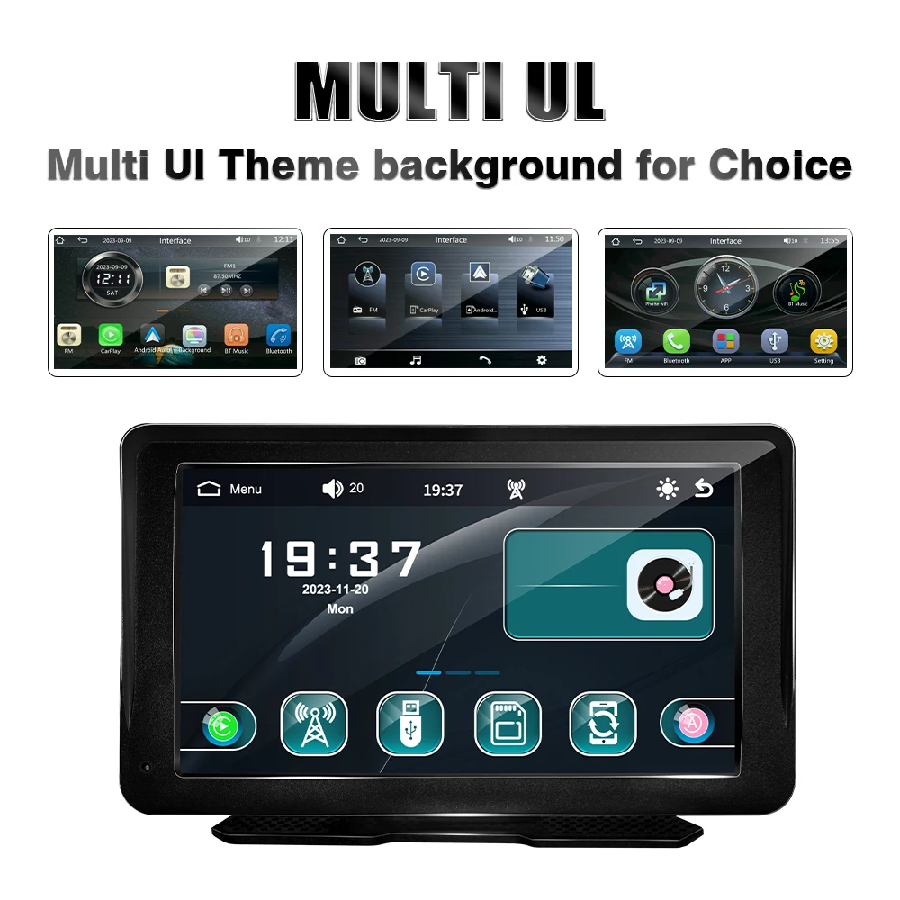 7-Zoll-Auto-Display-Monitor, kabellos, tragbar, Carplay, Android, Auto, MP5, Autoradio, Stereo-Player mit GPS-Navigation