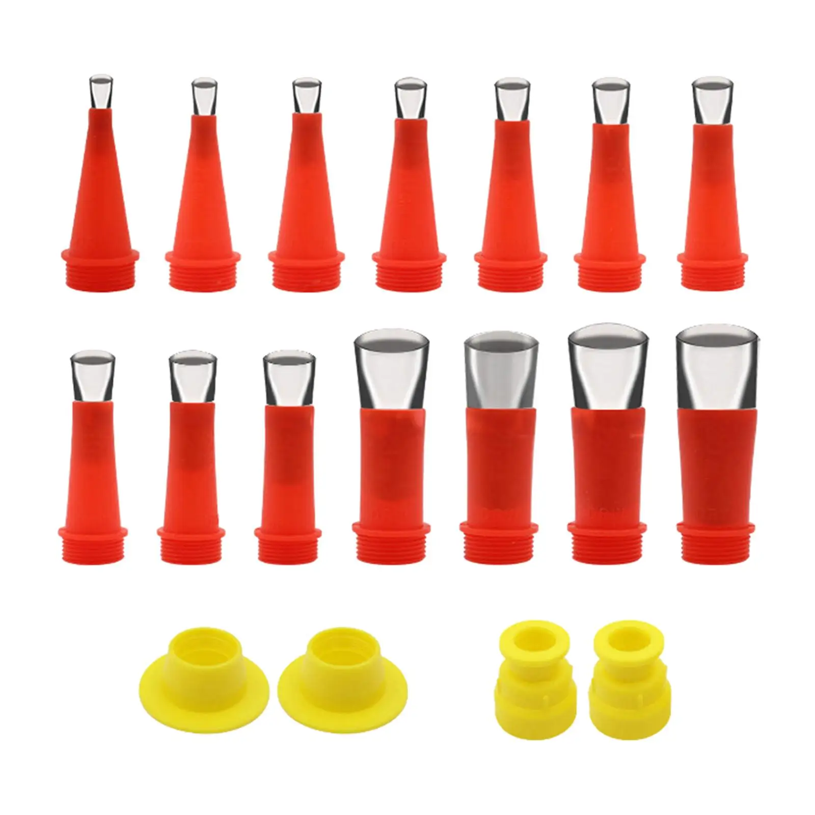 Caulk Nozzle Applicator 5/6/7/9/10/13/16/18/20mm/22mm/25/28/30/35mm with Connection Base Reusable Caulking Finisher Kit