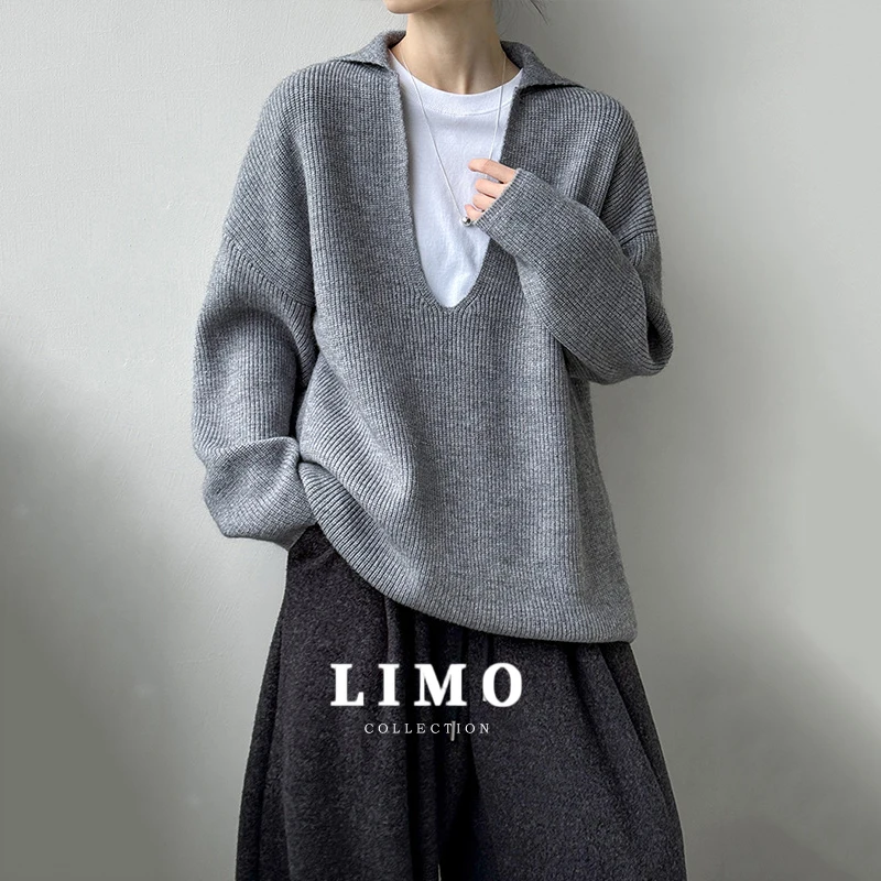 

LIMO Лидер продаж ретро свободный вязаный свитер женский винтажный осенний модный хлопковый акриловый мягкий комфортный повседневная одежда повседневная верхняя одежда