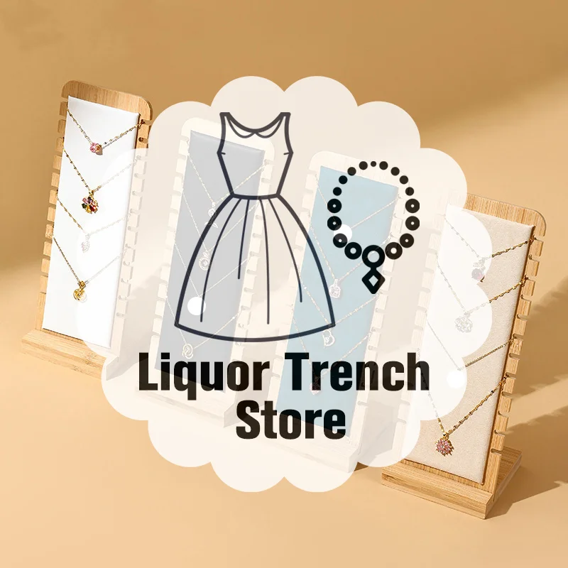 1 قطعة حامل عرض قلادة المجوهرات العمودي من الخيزران ، مناسب لمبيعات عرض المجوهرات وعرض القلائد العائلية #1