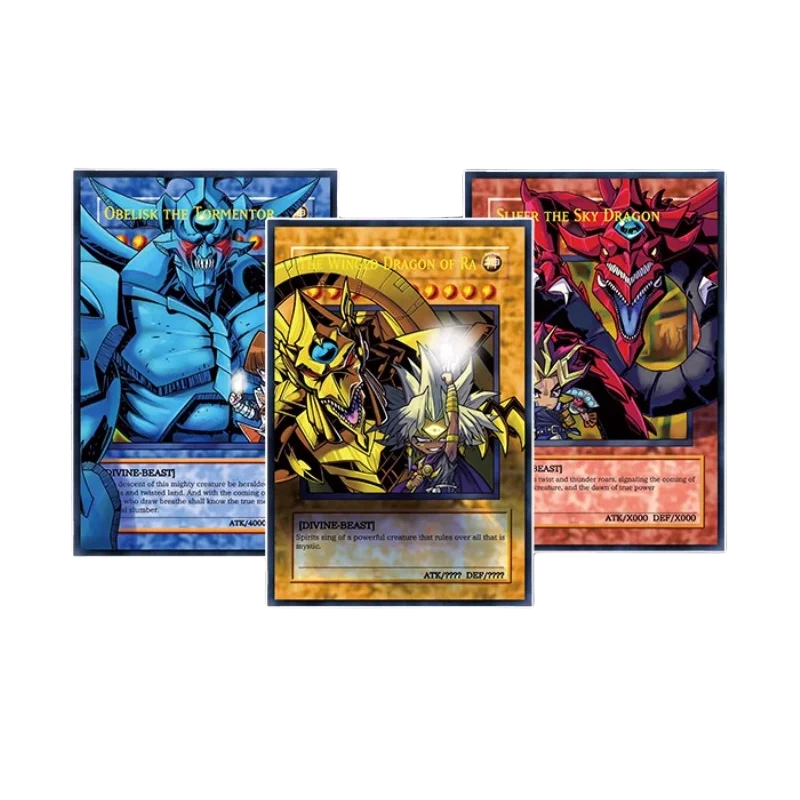 DIY Yu-Gi-Oh! Egyptian God Main Character Photo English Flash Card Anime Peripheral Game Collection Card Holiday Gift