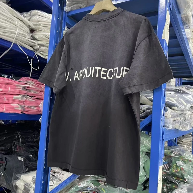 American Letter Printed Short-sleeved T-shirts for Men Women Loose High Street Men Women Cotton Tops