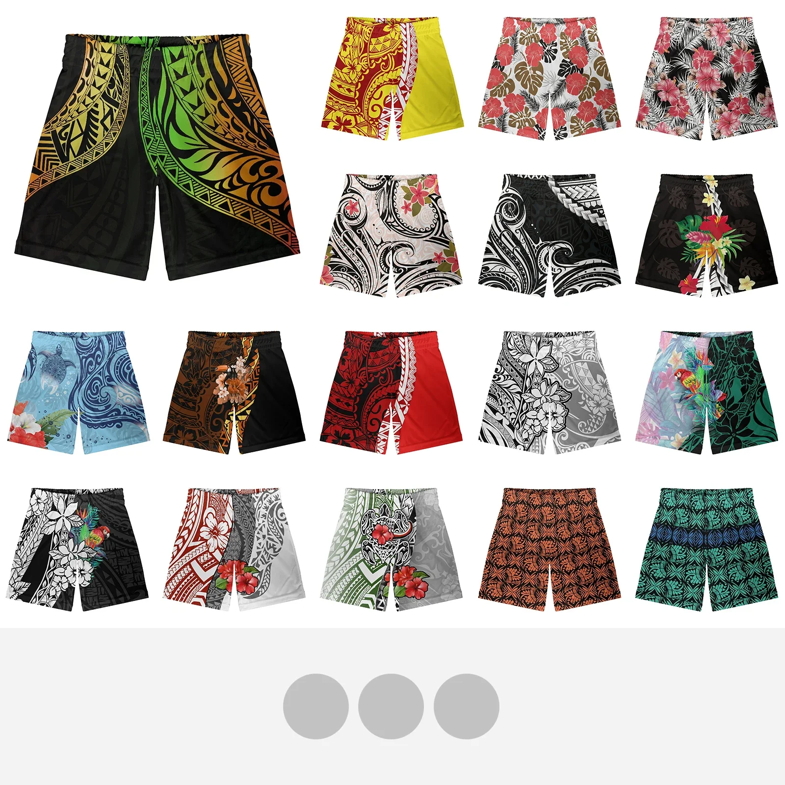 Polynesian Tribal Fijian Totem Tattoo Fiji Prints Power Shorts GYM Men Women Running Sports Basketball Fitness Pants Mesh Trend