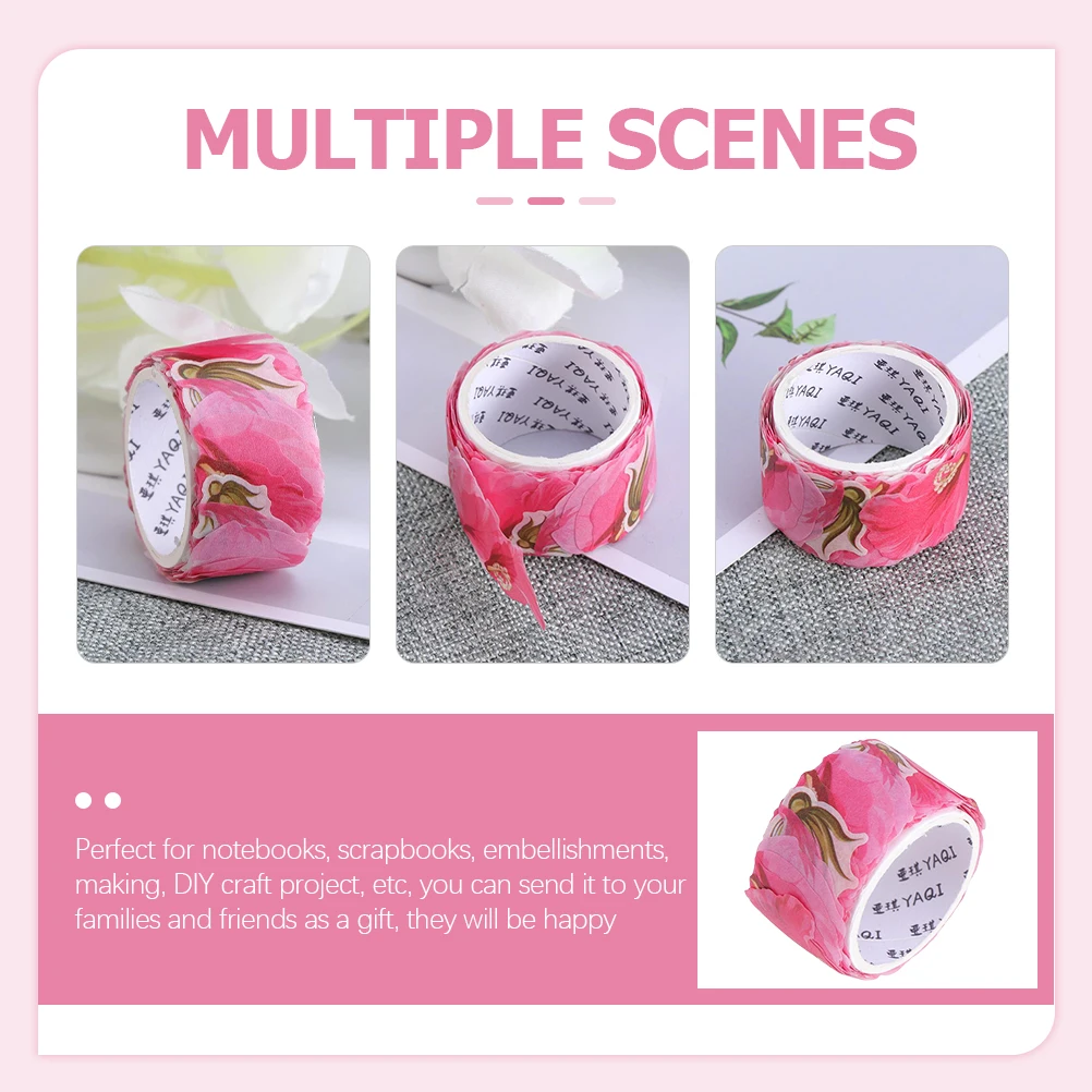 

2 Rolls Decorative Washi Tape for Scrapbook DIY Supplies Child Petals Sticker Adhesive Paper Craft Creative Gifts