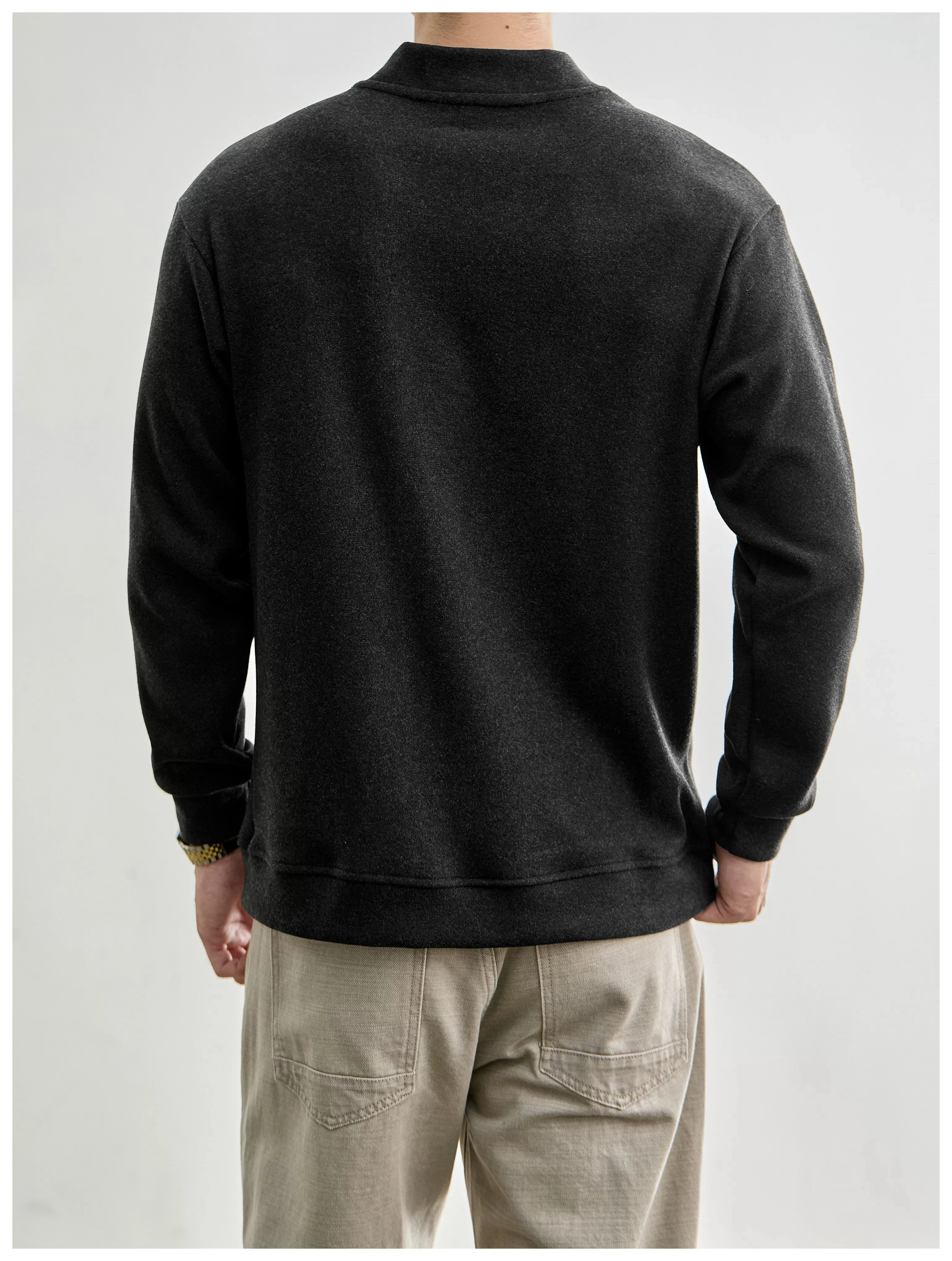 Men's Layered-Look Double-Zip Knit Cardigan — product detail 9