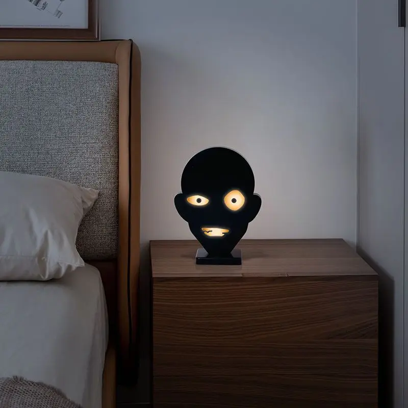 Small Night Light with Prisoner, Black Clothes People, Household Desktop Decoration, Creative Bedside Atmosphere Lamp Decoration