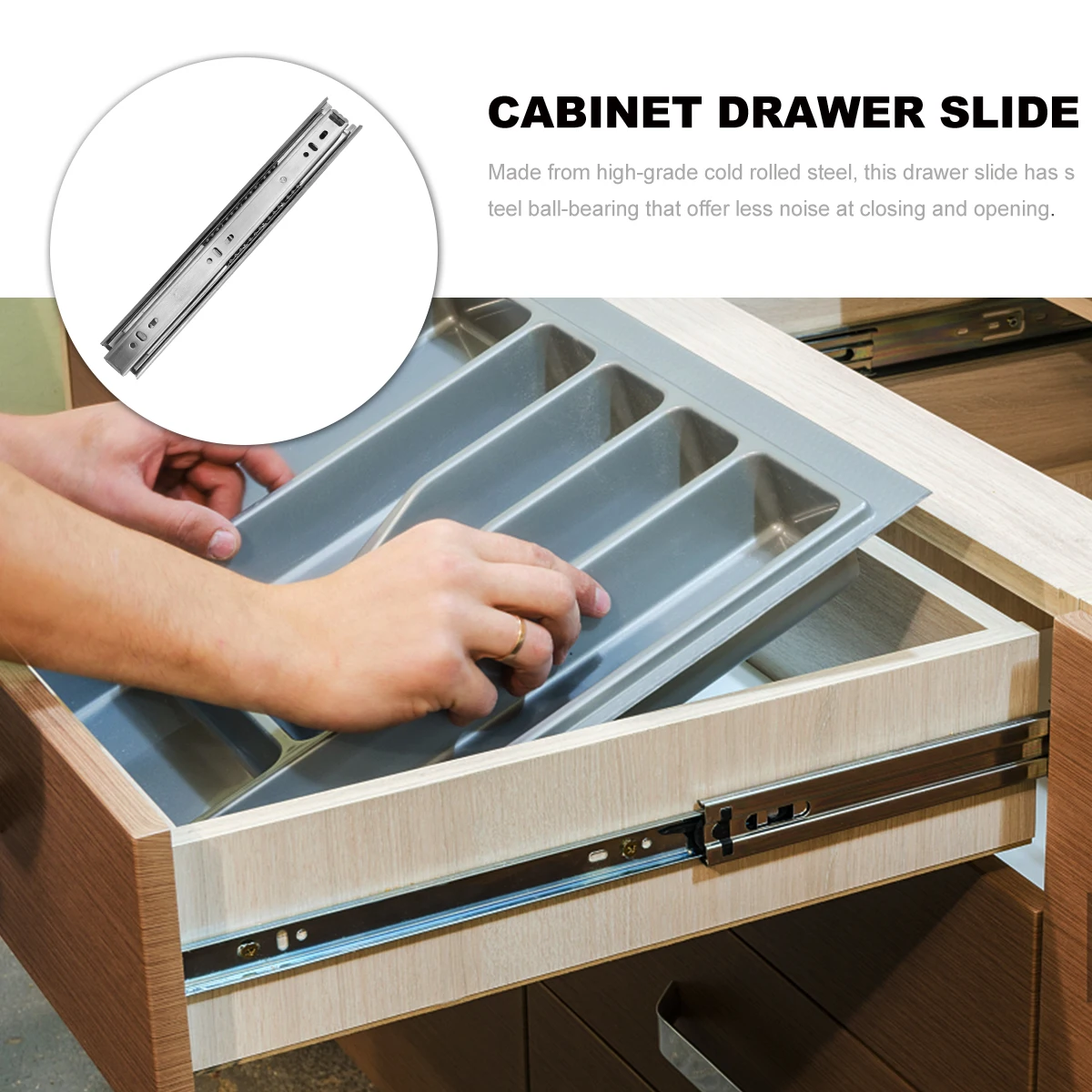 

1 комплект, 3-секционный бесшумный направляющий шкаф с выдвижным ящиком из нержавеющей стали, гидравлическая сверхмощная прочная направляющая, мебельная фурнитура