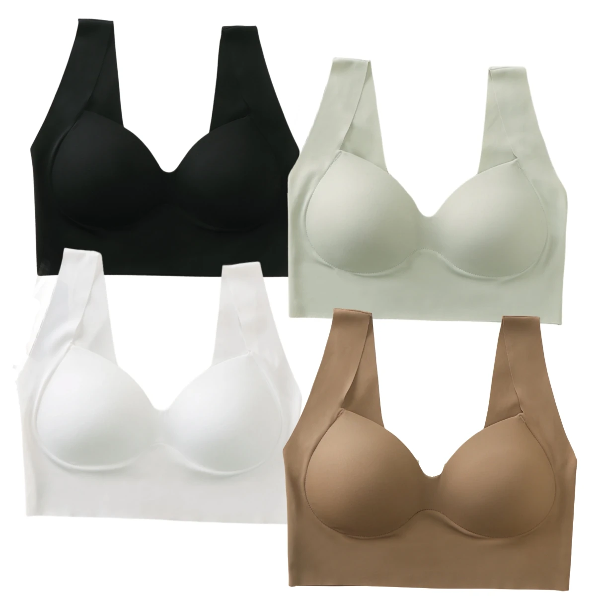 3PCS/Set Seamless Bras For Women Push Up Bra Sports Underwear Vneck Crop Top No Wire Brassiere Push Up Lingerie Female Intimates