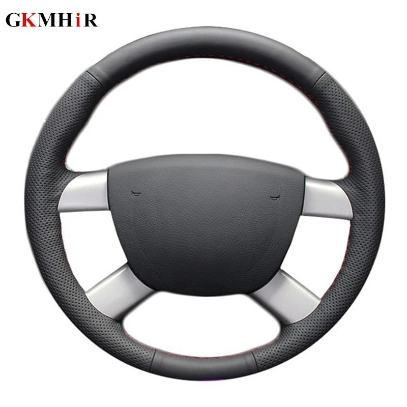 Black Artificial Leather Steering Cover Black Car Steering Wheel Cover for Ford Kuga 2008-2011 Focus 2 2005-2011 C-MAX 2007-2010